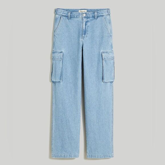 Madewell Low-Slung Straight Cargo Jeans Size 33 in Coleman Wash NWT - Picture 6 of 10